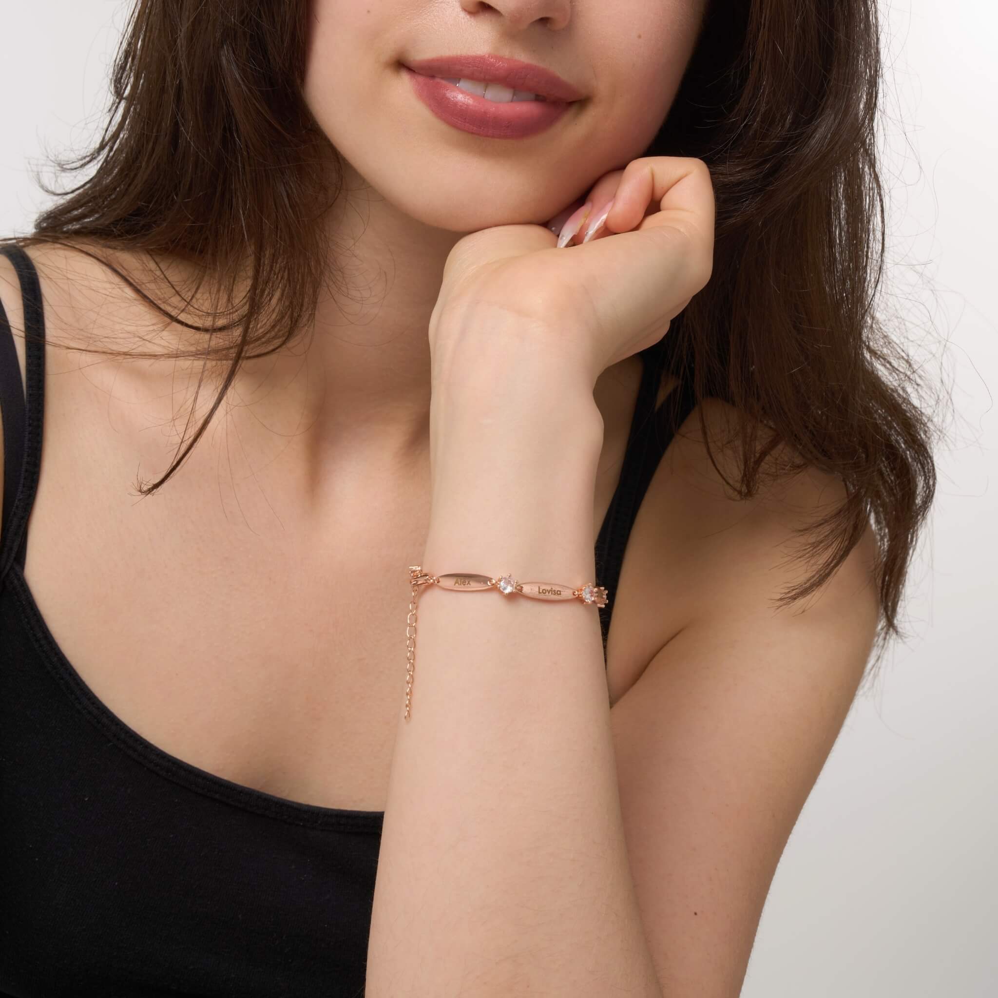 Personalisiertes Stab Armband mit Kristallen