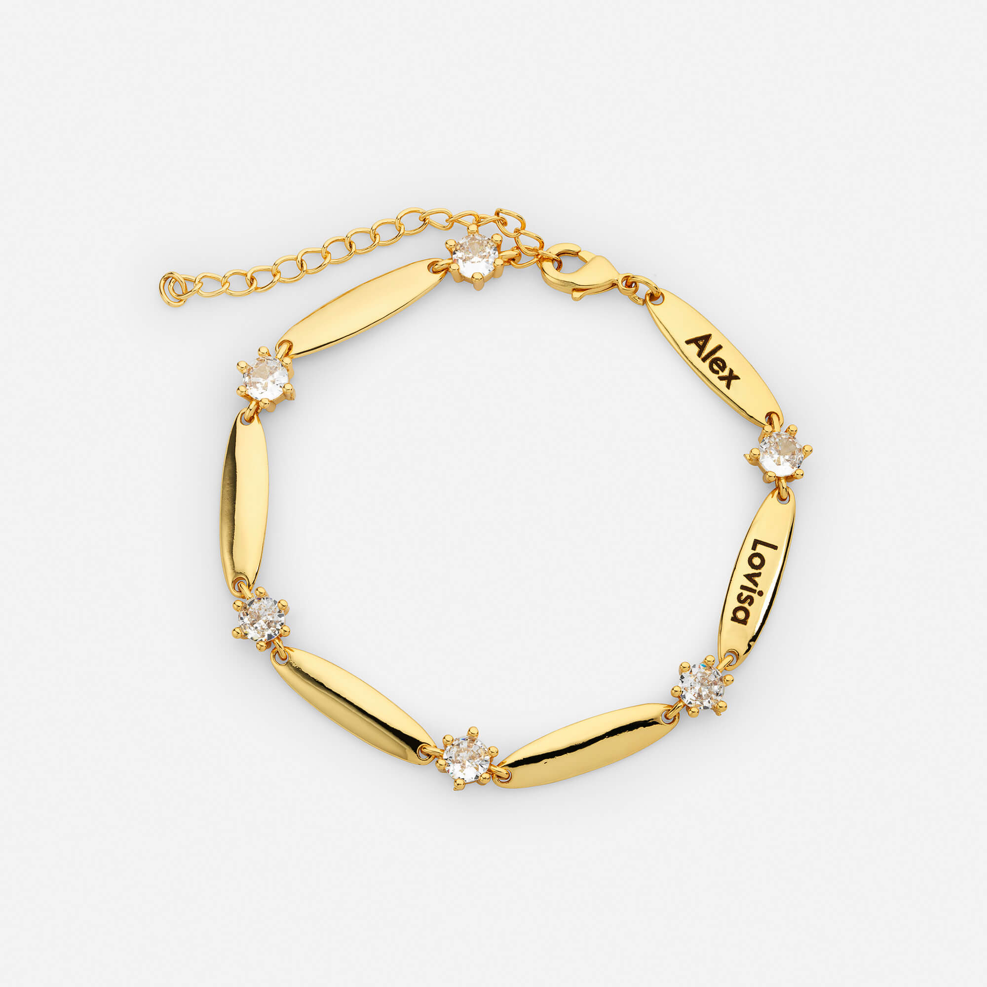 Personalisiertes Stab Armband mit Kristallen