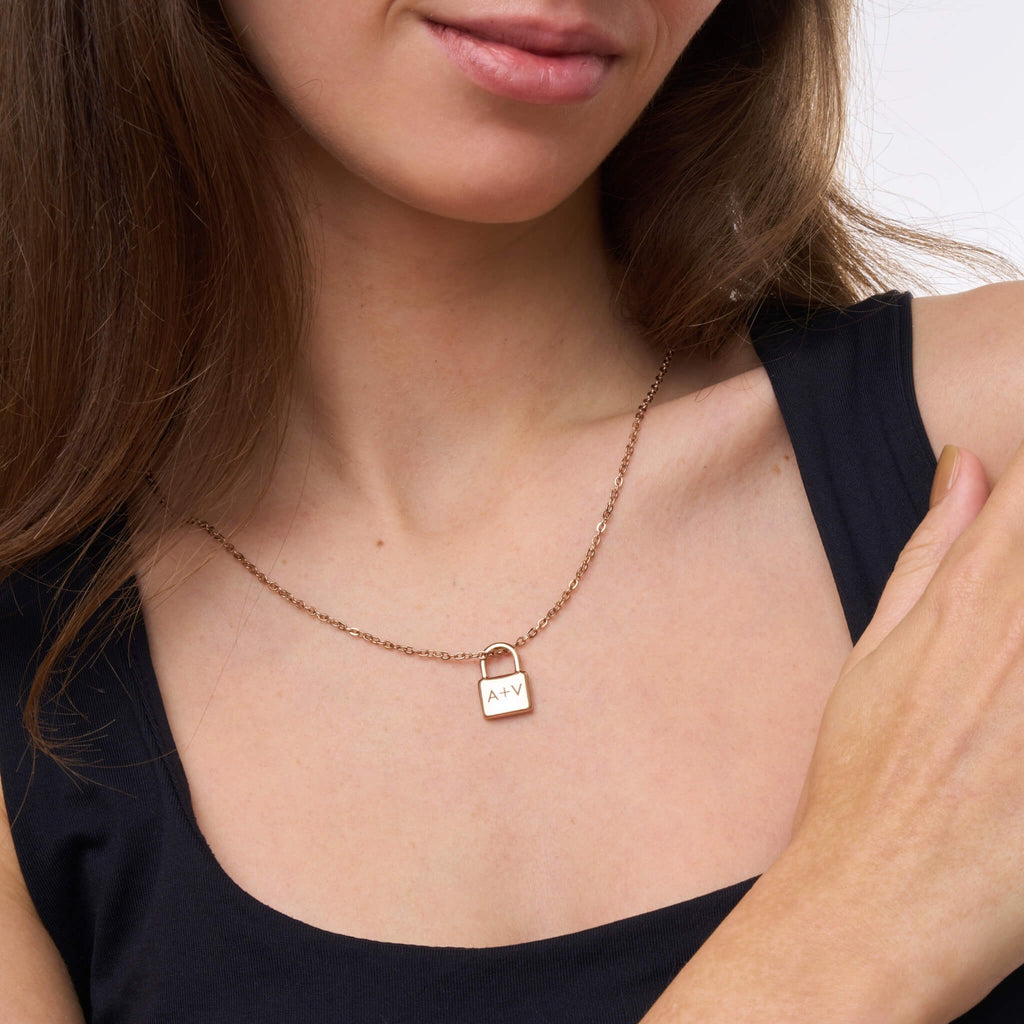 Personalisierte Vorhängeschloss-Halskette