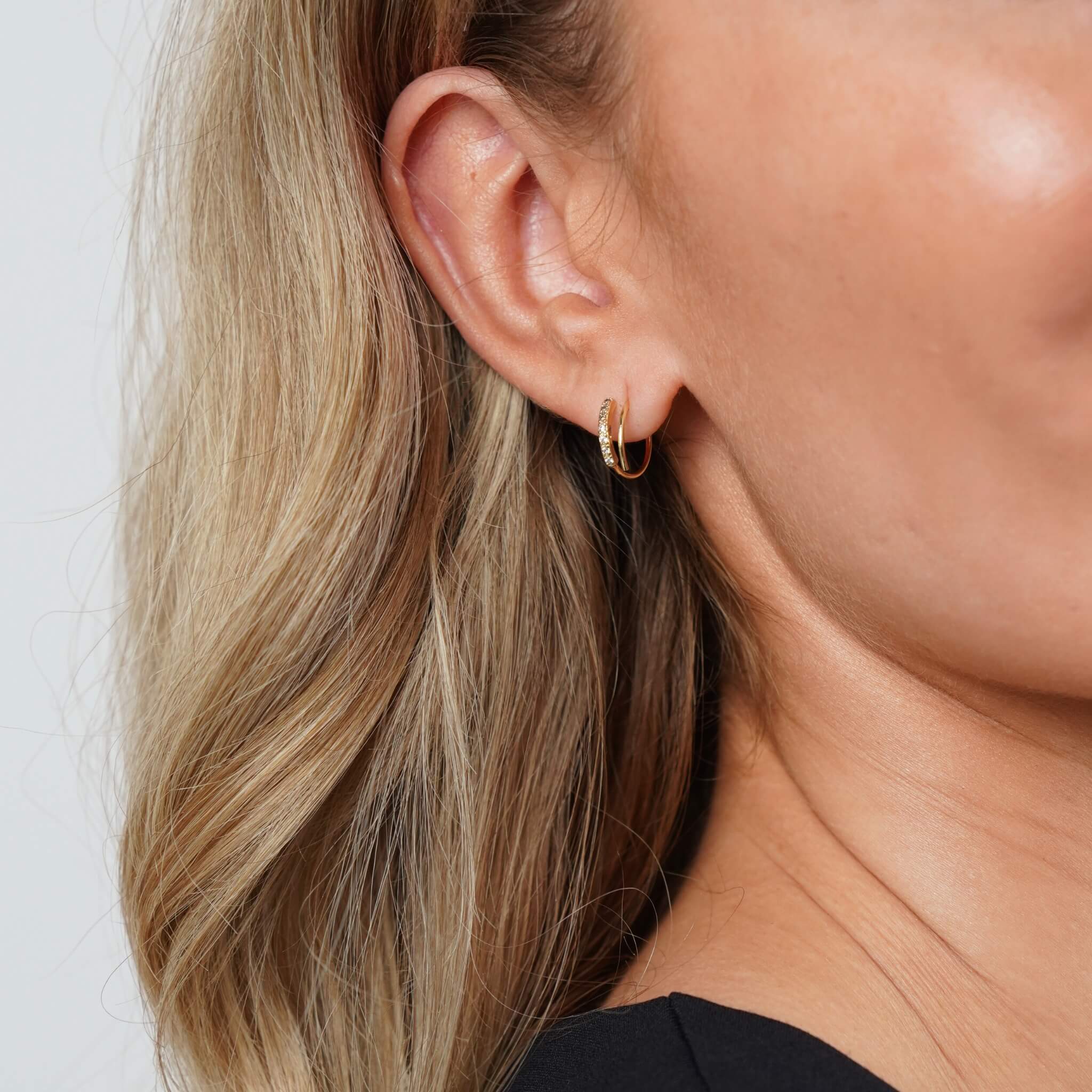 Kristall Doppel Ohrringe