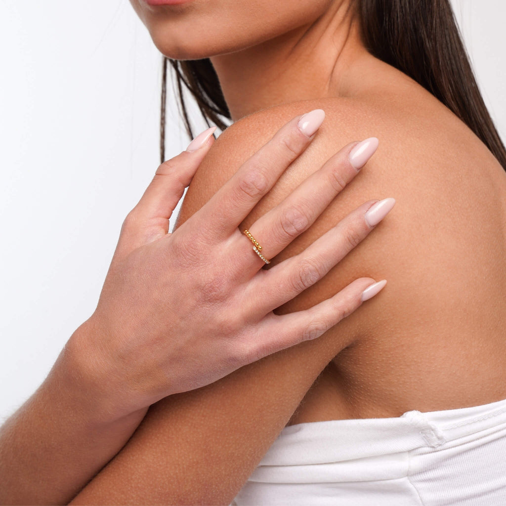 Perlen- & Kristall Ring