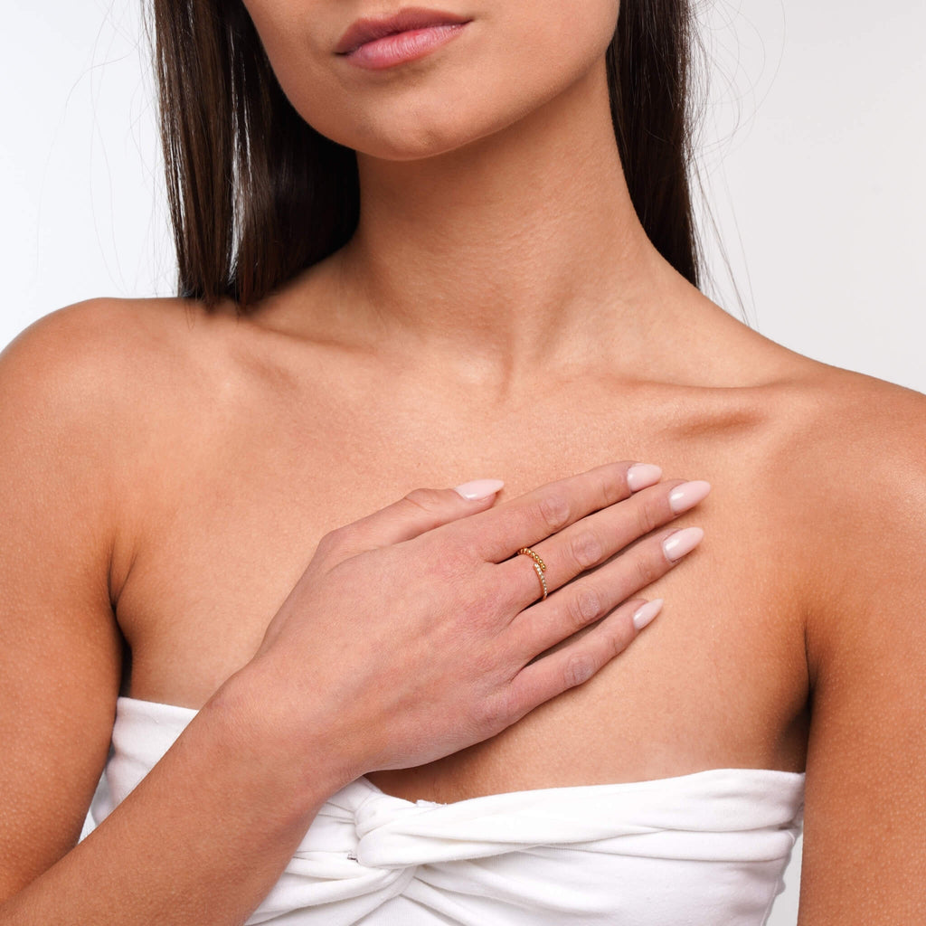 Perlen- & Kristall Ring