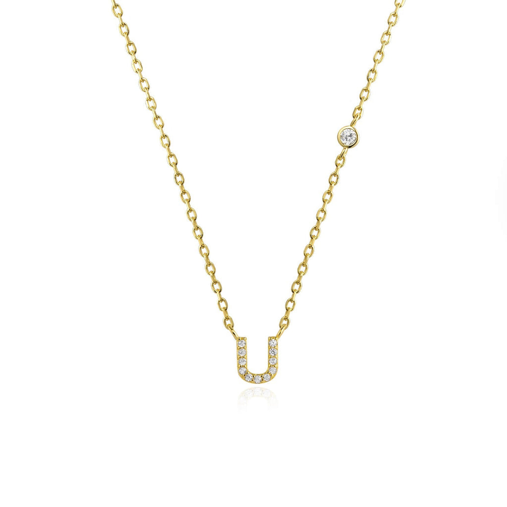 Buchstaben-Halskette mit Stein