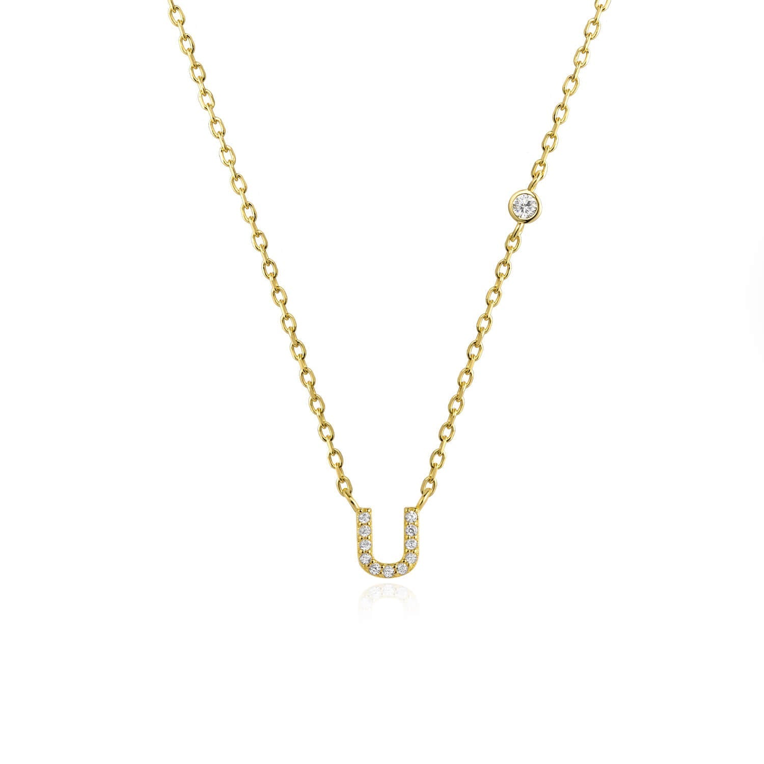 Buchstaben-Halskette mit Stein