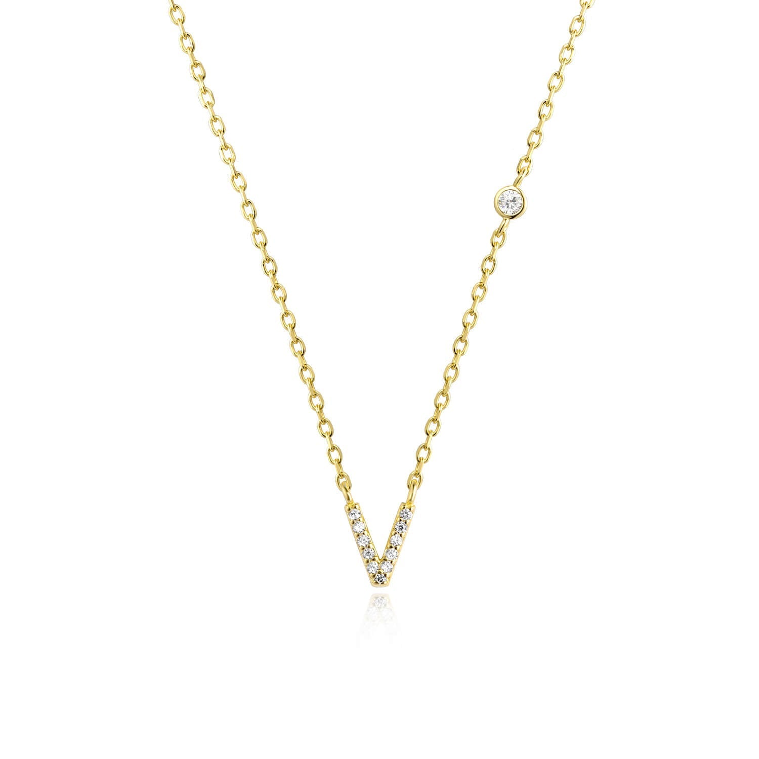 Buchstaben-Halskette mit Stein